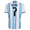 Fußball Trikot Argentinien De Paul 7 Heim WM 2026 - Kinder