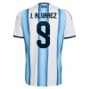 Fußball Trikot Argentinien J. Alvarez 9 Heim WM 2026 - Kinder