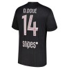 Fußball Trikot Paris Saint-Germain D. Doue 14 Vierte Jordan 2025-26