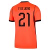 Fußball Trikot Niederlande F. De Jong 21 Heim WM 2026