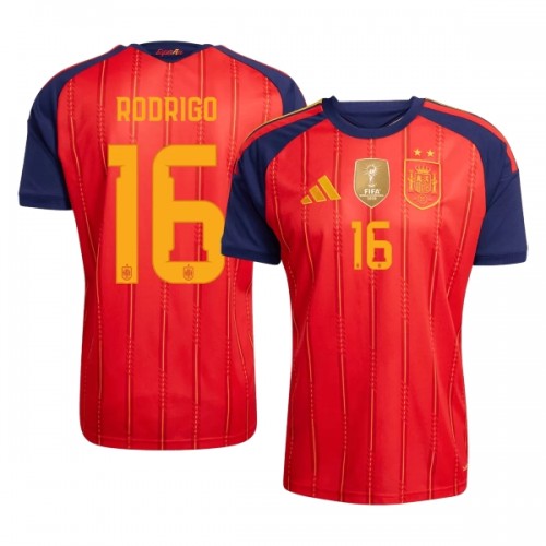 Fußball Trikot Spanien 2 Stars Rodrigo 16 Heim WM 2026 Fußball Trikot Spanien 2 Stars Rodrigo 16 Heim WM 2026