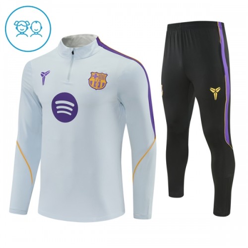 Barcelona Training Sweatshirts Quarter-zip 2026-27 Weiße - Kinder Barcelona Training Sweatshirts Quarter-zip 2026-27 Weiße - Kinder