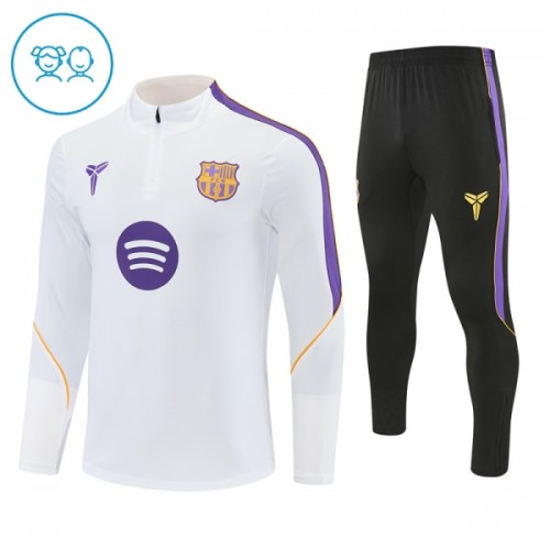 Barcelona Training Sweatshirts Quarter-zip 2026-27 Weiße - Kinder Barcelona Training Sweatshirts Quarter-zip 2026-27 Weiße - Kinder