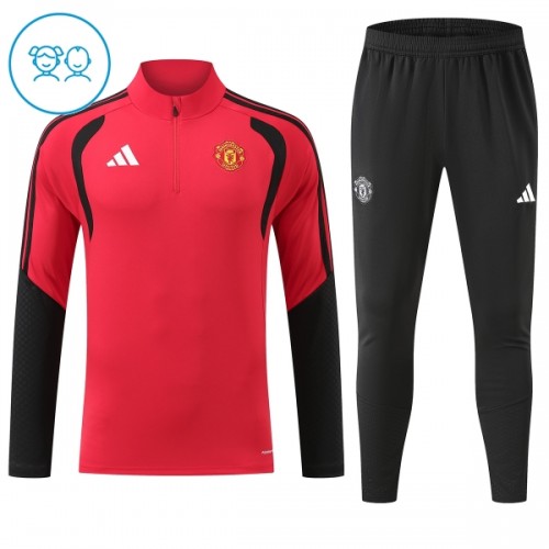 Manchester United Training Sweatshirts Quarter-zip 2026-27 Rote - Kinder Manchester United Training Sweatshirts Quarter-zip 2026-27 Rote - Kinder