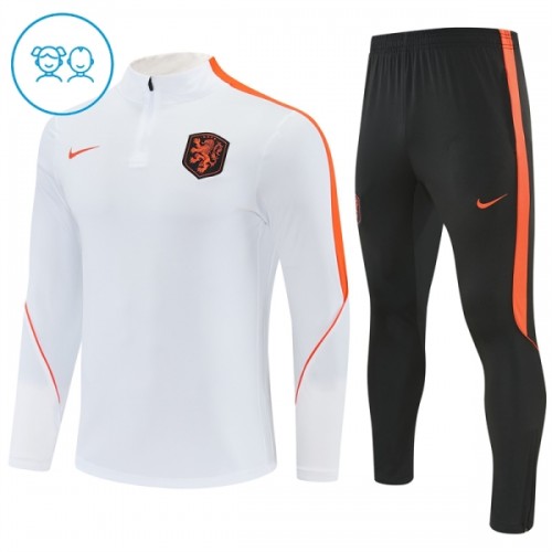Niederlande Training Sweatshirts Quarter-zip 2026-27 Weiße - Kinder Niederlande Training Sweatshirts Quarter-zip 2026-27 Weiße - Kinder