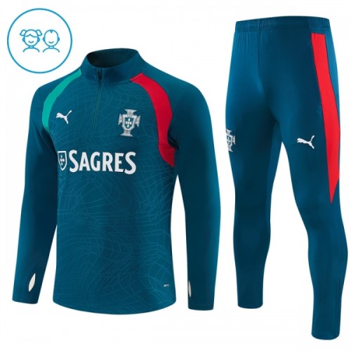 Portugal Training Sweatshirts Quarter-zip 2026-27 Blaue - Kinder Portugal Training Sweatshirts Quarter-zip 2026-27 Blaue - Kinder
