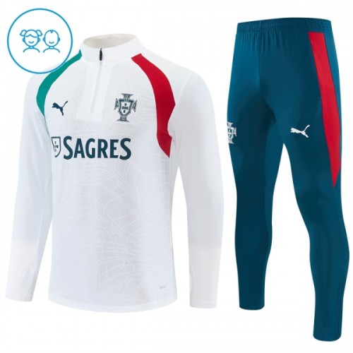 Portugal Training Sweatshirts Quarter-zip 2026-27 Weiße - Kinder Portugal Training Sweatshirts Quarter-zip 2026-27 Weiße - Kinder