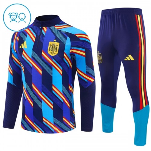 Spanien Training Sweatshirts Quarter-zip 2026-27 Blaue - Kinder Spanien Training Sweatshirts Quarter-zip 2026-27 Blaue - Kinder